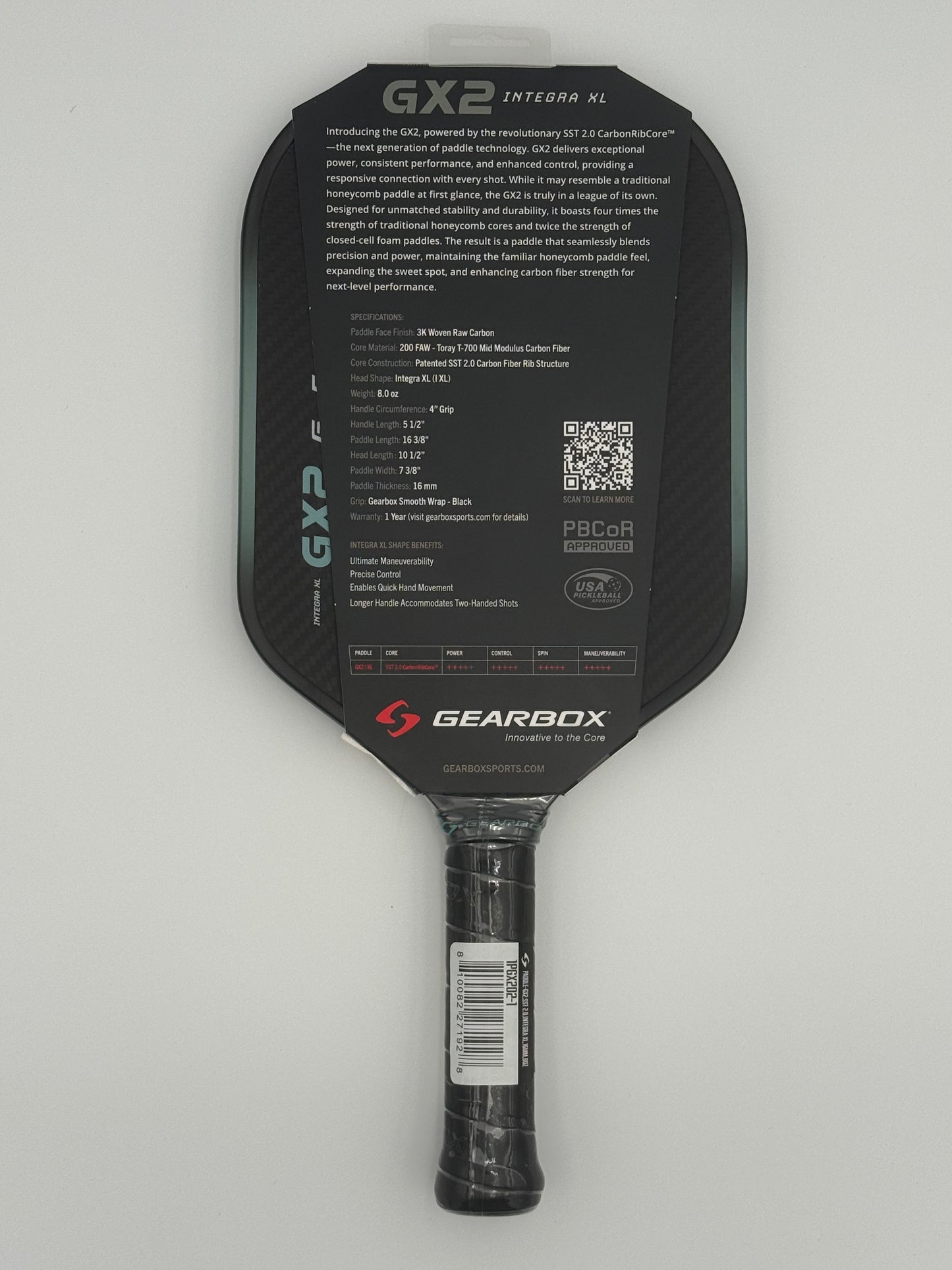 Gearbox GX2 Integra XL Pickleball Paddle