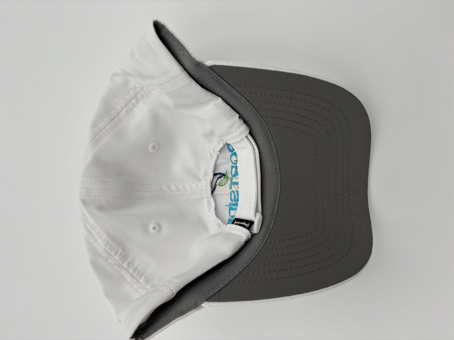 Portside Pickle White Imperial Hat with Stacked Logo, "P" on Top (Larger Lettering)