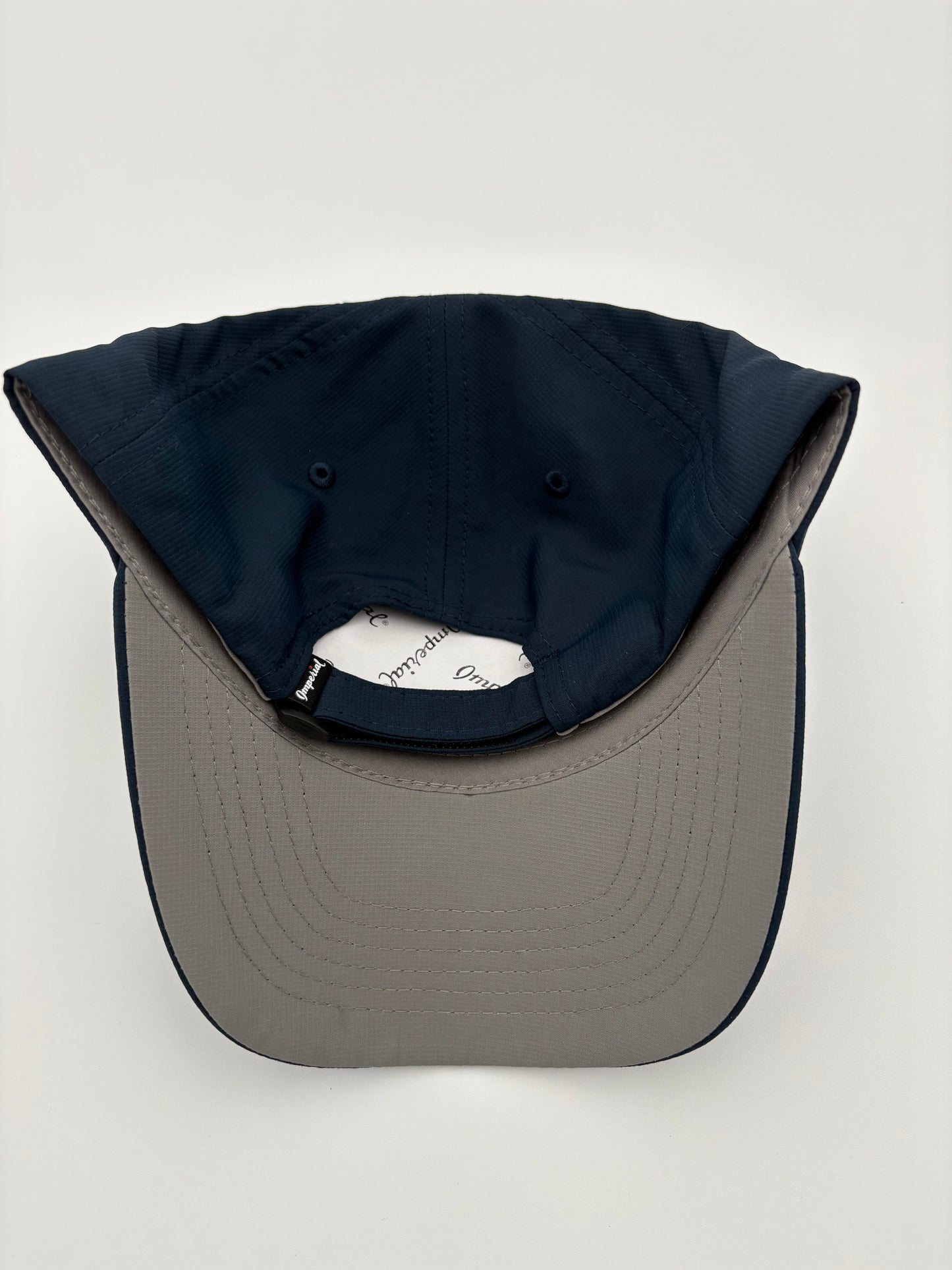 Portside Pickle Navy Imperial Hat with Embroidered Stacked Logo, "P" on Top
