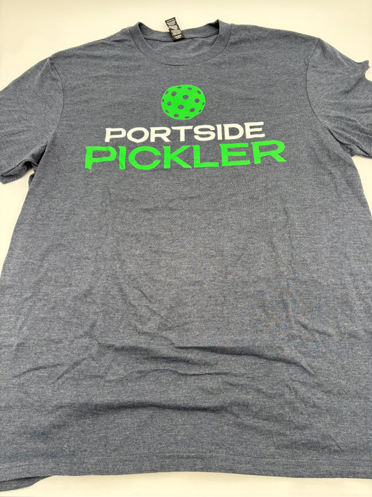 Portside Pickle Logo T-Shirt - Tri-Color Blue