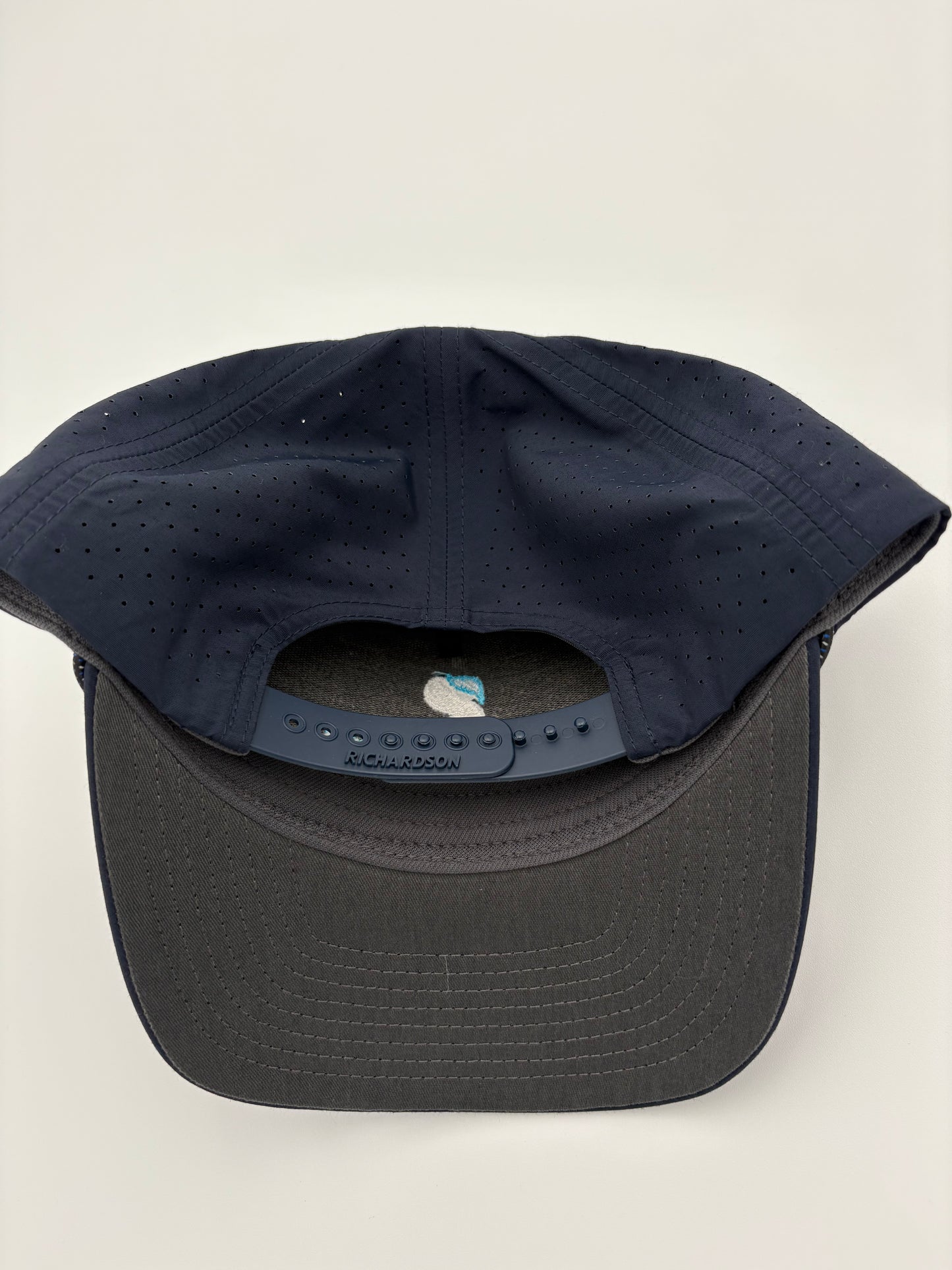 Portside Pickle Navy Richardson Hat with Embroidered Stacked Logo and Navy Rope