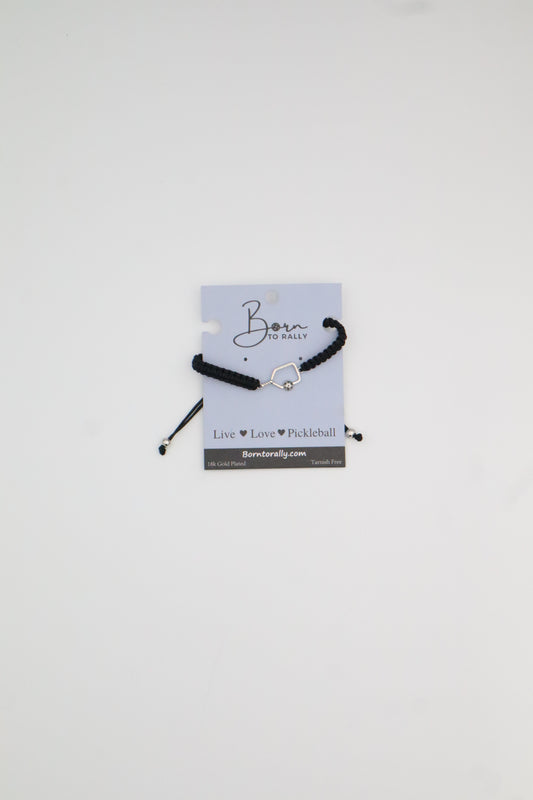 Born to Rally Pickleball Paddle Adjustable Rope Bracelet