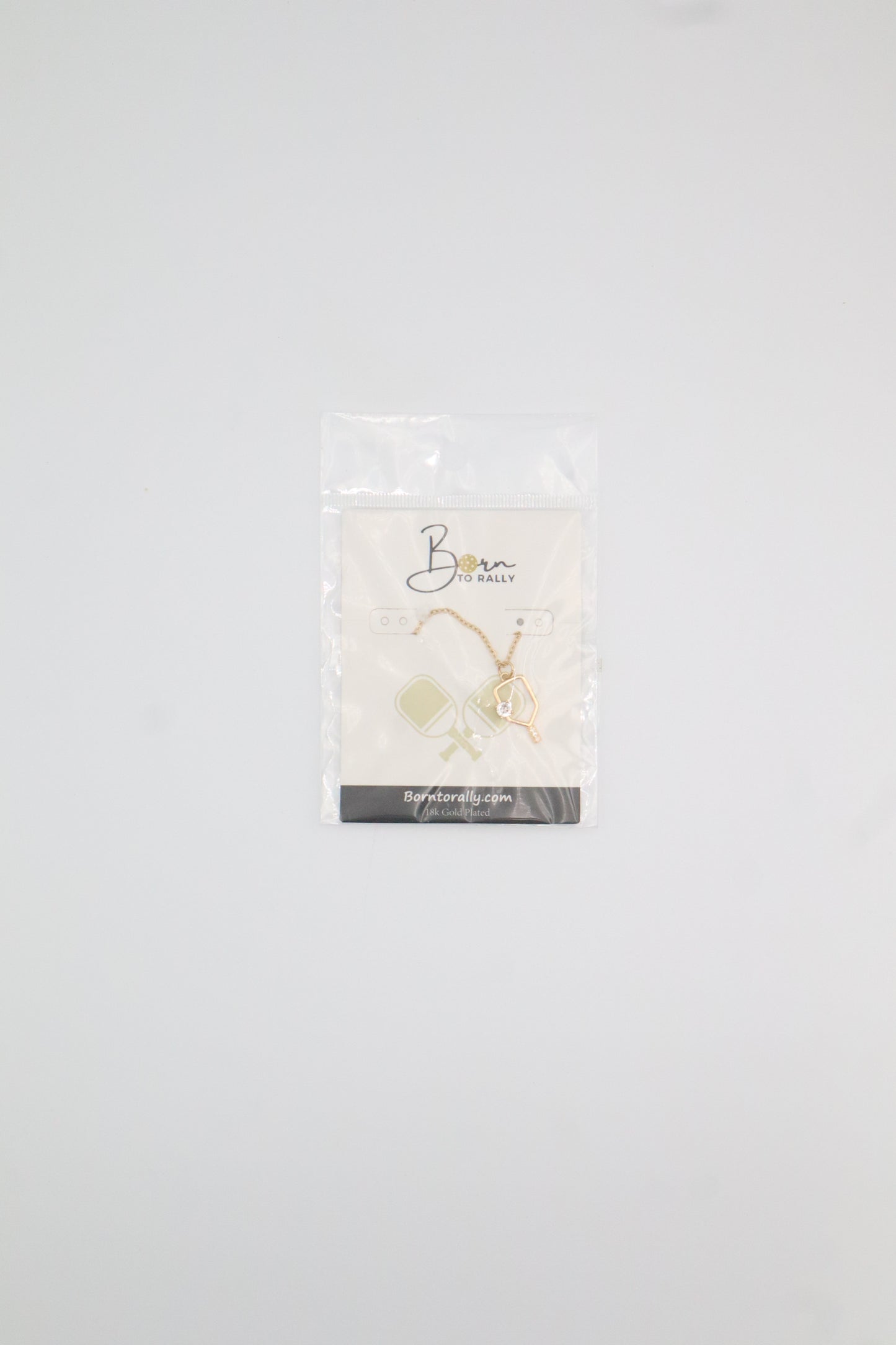 Born to Rally Serve and Sparkle Pickleball Necklace