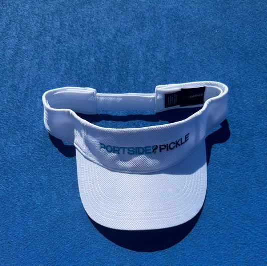 Portside Pickle Imperial White Tour Visor Horizontal Logo