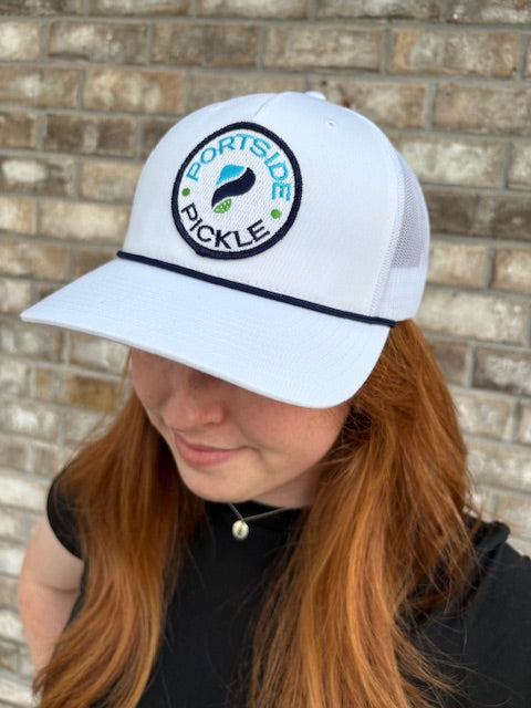 Portside Pickle White Richardson Patch Logo Hat with Navy Rope